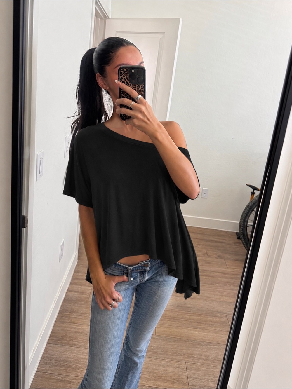 Edikted Asymmetrical Off The Shoulder Oversized Tee